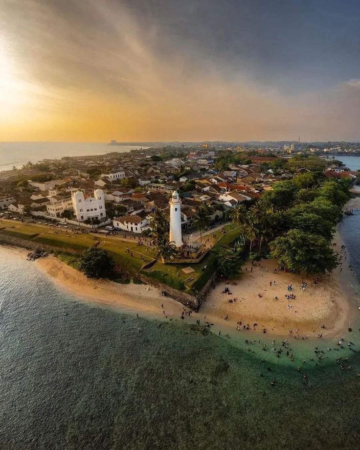 Galle Dutch Fort Lighthouse and Ramparts Aerial View