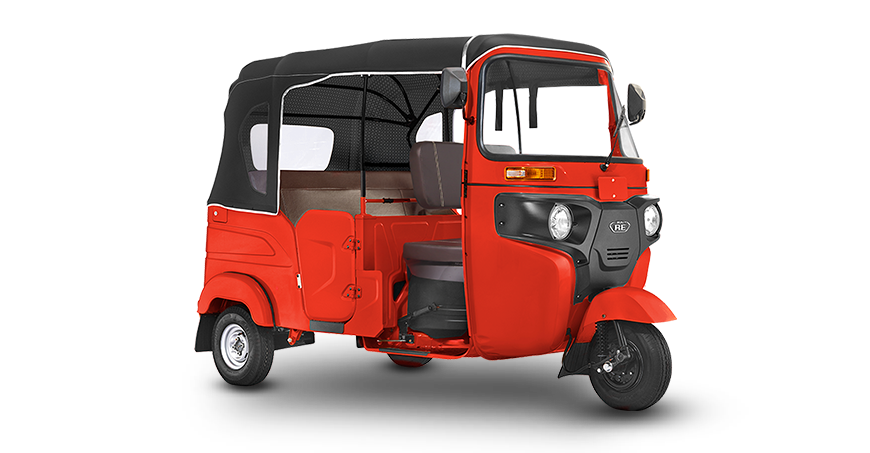 Authentic Sri Lankan Red Bajaj RE Tuk Tuk Taxi in Kalutara